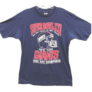 Vintage 1987 New York Giants Super Bowl XXI NFC Champions T-Shirt Trench Navy‎ L